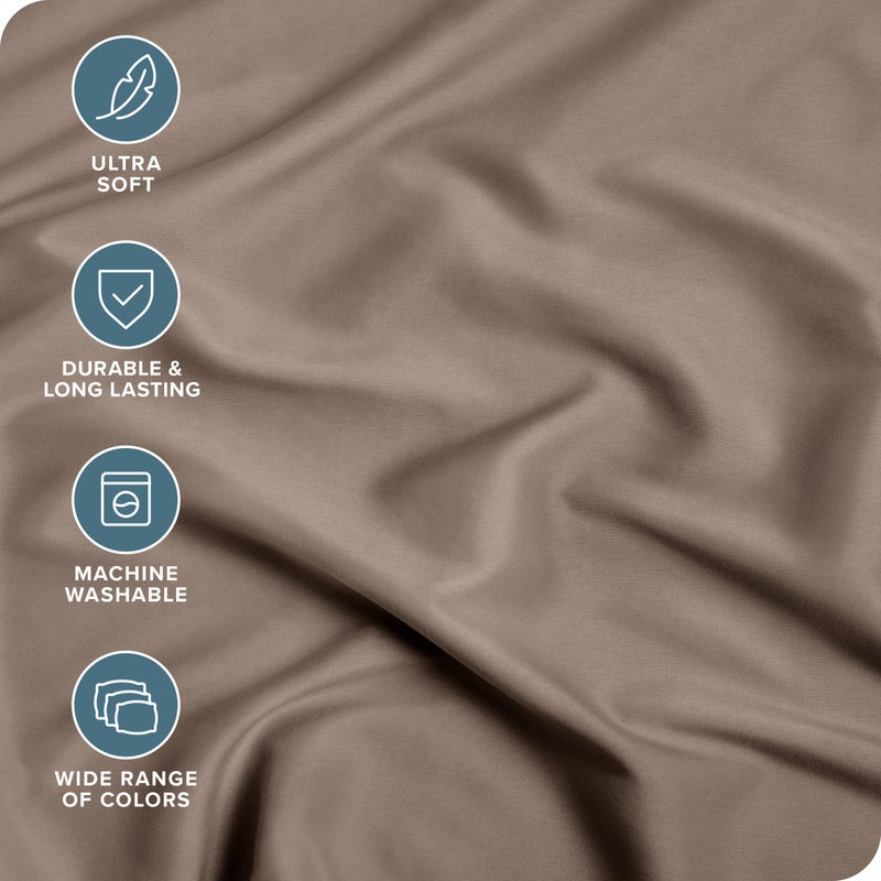 Bare Home 2-Pack Fitted Bottom Sheets Queen - Premium 1800 Ultra-Soft Wrinkle Resistant Microfiber - Deep Pocket (Queen, Taupe) - Image 2